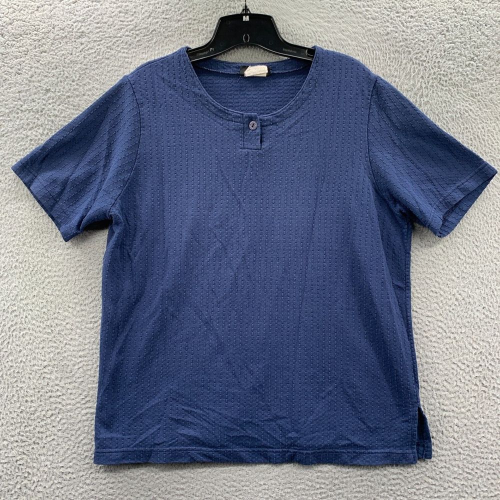 Jigsaw Blouse Womens Large Top Short Sleeve Blue